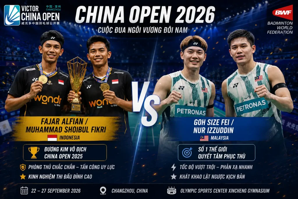 Lich Thi Dau Giai Cau Long China Open 2026 - Cau Long TV - Minh Hoa - Doi Nam