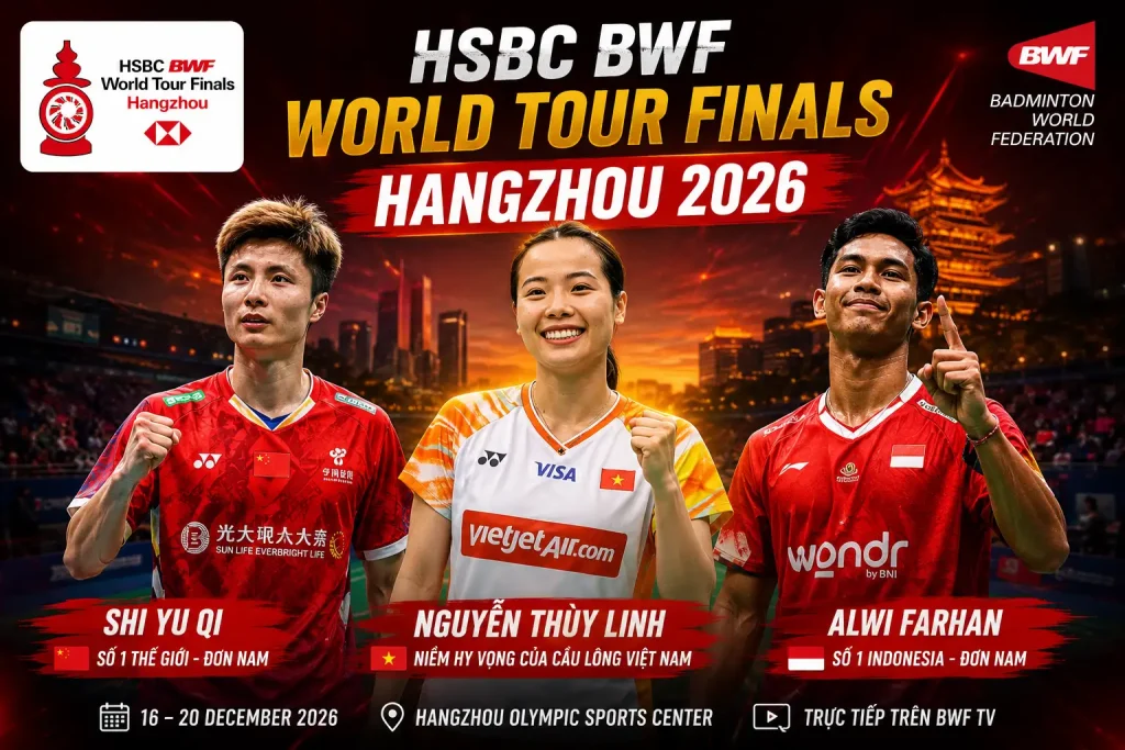 Lich thi dau giai cau long World Tour Final - minh hoa